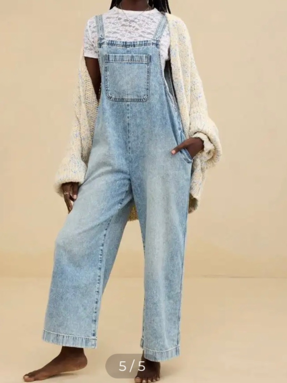 Aerie Light Wash Denim Overalls Size M NWT